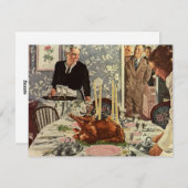 ヴィンテージ感謝祭トルコ家族との夕食 シーズンカード (正面/裏面)