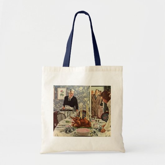 ヴィンテージ感謝祭トルコ家族との夕食 トートバッグ (正面)