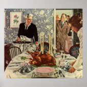 ヴィンテージ感謝祭トルコ家族との夕食 ポスター (正面)