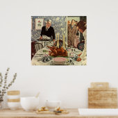 ヴィンテージ感謝祭トルコ家族との夕食 ポスター (キッチン)