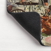 ヴィンテージ感謝祭トルコ家族との夕食 マウスパッド (コーナー)