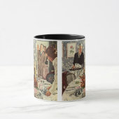 ヴィンテージ感謝祭トルコ家族との夕食 マグカップ (中央)