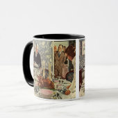 ヴィンテージ感謝祭トルコ家族との夕食 マグカップ (正面左)