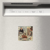 ヴィンテージ感謝祭トルコ家族との夕食 マグネット (インサイチュ (食洗機))