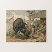 ヴィンテージ感謝祭トルコ引数イラストレーション ジグソーパズル (横)