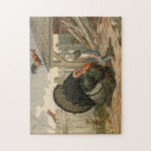 ヴィンテージ感謝祭トルコ引数イラストレーション ジグソーパズル (縦)