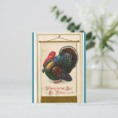 ヴィンテージ感謝祭トルコ旗 ポストカード (スタンド正面)