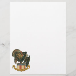 ヴィンテージ感謝祭トルコ、イーグル、アメリカ国旗