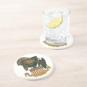 ヴィンテージ感謝祭トルコ、イーグル、アメリカ国旗 コースター (側面)