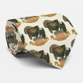 ヴィンテージ感謝祭トルコ、イーグル、アメリカ国旗 ネクタイ (ロール)