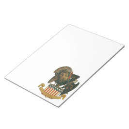 ヴィンテージ感謝祭トルコ、イーグル、アメリカ国旗 ノートパッド