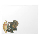 ヴィンテージ感謝祭トルコ、イーグル、アメリカ国旗 ノートパッド (正面)