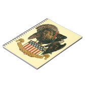 ヴィンテージ感謝祭トルコ、イーグル、アメリカ国旗 ノートブック (左側)