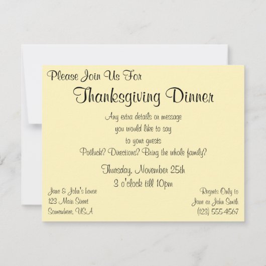 ヴィンテージ感謝祭トルコ、イーグル、アメリカ国旗 招待状 (裏面)