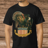 ヴィンテージ感謝祭トルコ、イーグル、アメリカ国旗 Tシャツ