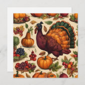 ヴィンテージ感謝祭トルコ シーズンカード (正面/裏面)