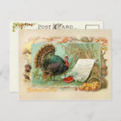 ヴィンテージ感謝祭トルコ シーズンポストカード (正面/裏面)