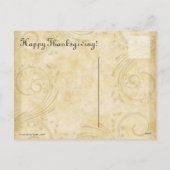 ヴィンテージ感謝祭トルコ シーズンポストカード (裏面)