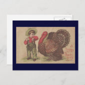 ヴィンテージ感謝祭トルコ シーズンポストカード (正面/裏面)