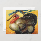 ヴィンテージ感謝祭トルコ シーズンポストカード (正面/裏面)