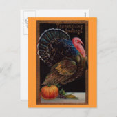 ヴィンテージ感謝祭トルコ シーズンポストカード (正面/裏面)