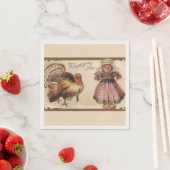 ヴィンテージ感謝祭トルコ スタンダードカクテルナプキン (インサイチュ)