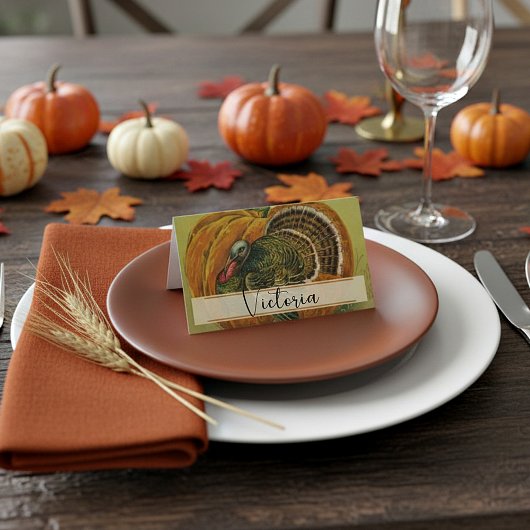 ヴィンテージ感謝祭トルコ プレイスカード