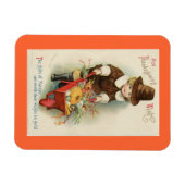 ヴィンテージ感謝祭ピルグリム マグネット (横)