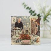 ヴィンテージ感謝祭ファミリーディナー招待状 招待状 (スタンド正面)