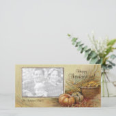 ヴィンテージ感謝祭フォトカード シーズンカード (スタンド正面)