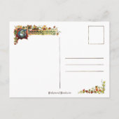 ヴィンテージ感謝祭フローラと詩 シーズンポストカード (裏面)