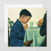 ヴィンテージ感謝祭ボーイことわざグレース招待状 招待状 (正面/裏面)