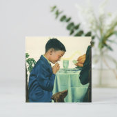 ヴィンテージ感謝祭ボーイことわざグレース招待状 招待状 (スタンド正面)