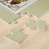 ヴィンテージ感謝祭メニューと女の子 ジグソーパズル (側面)