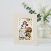 ヴィンテージ感謝祭メニュー葉書 ポストカード (スタンド正面)