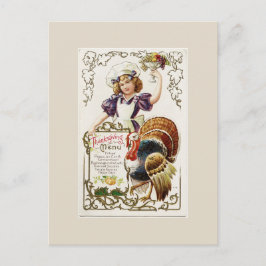 ヴィンテージ感謝祭メニュー葉書 ポストカード