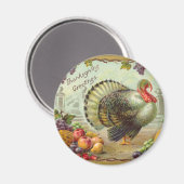 ヴィンテージ感謝祭ラウンドマグネット マグネット (正面/裏面)