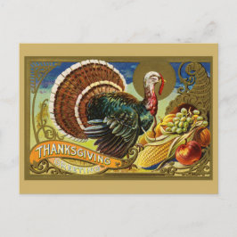 ヴィンテージ感謝祭七面鳥はがき ポストカード