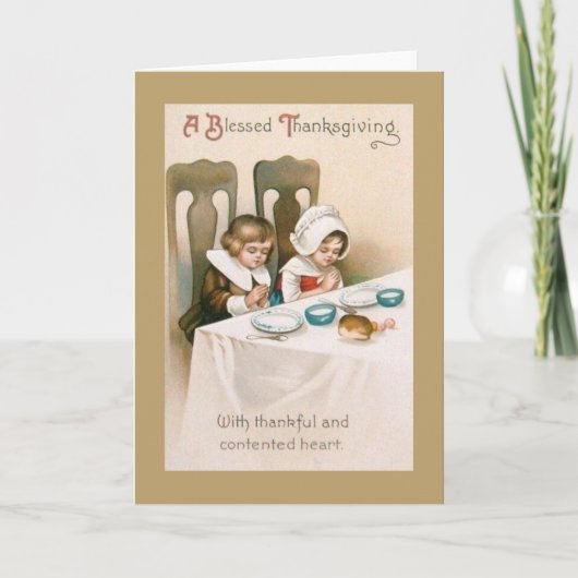 ヴィンテージ感謝祭恵みグリーティングカード シーズンカード (正面)