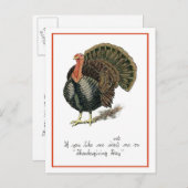 ヴィンテージ感謝祭招待状 インビテーションポストカード (正面/裏面)