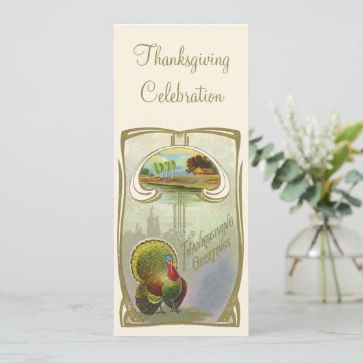 ヴィンテージ感謝祭挨拶招待状 招待状 (スタンド正面)