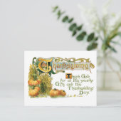 ヴィンテージ感謝祭賛美とカボチャ シーズンポストカード (スタンド正面)