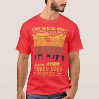 ヴィンテージ感謝祭1st年次WKRPターキードロップ2 Tシャツ