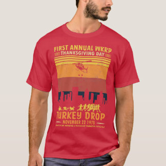 ヴィンテージ感謝祭1st年次WKRPターキードロップ Tシャツ