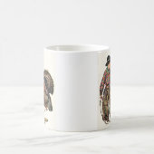 ヴィンテージ感謝祭、カウボーイがトルコをキャッチ コーヒーマグカップ (中央)