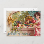 ヴィンテージ感謝祭 シーズンポストカード (正面/裏面)