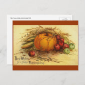 ヴィンテージ感謝祭 シーズンポストカード (正面/裏面)