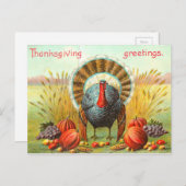 ヴィンテージ感謝祭 シーズンポストカード (正面/裏面)