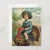 ヴィンテージ感謝祭 シーズンポストカード (正面/裏面)