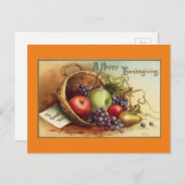 ヴィンテージ感謝祭 シーズンポストカード (正面/裏面)
